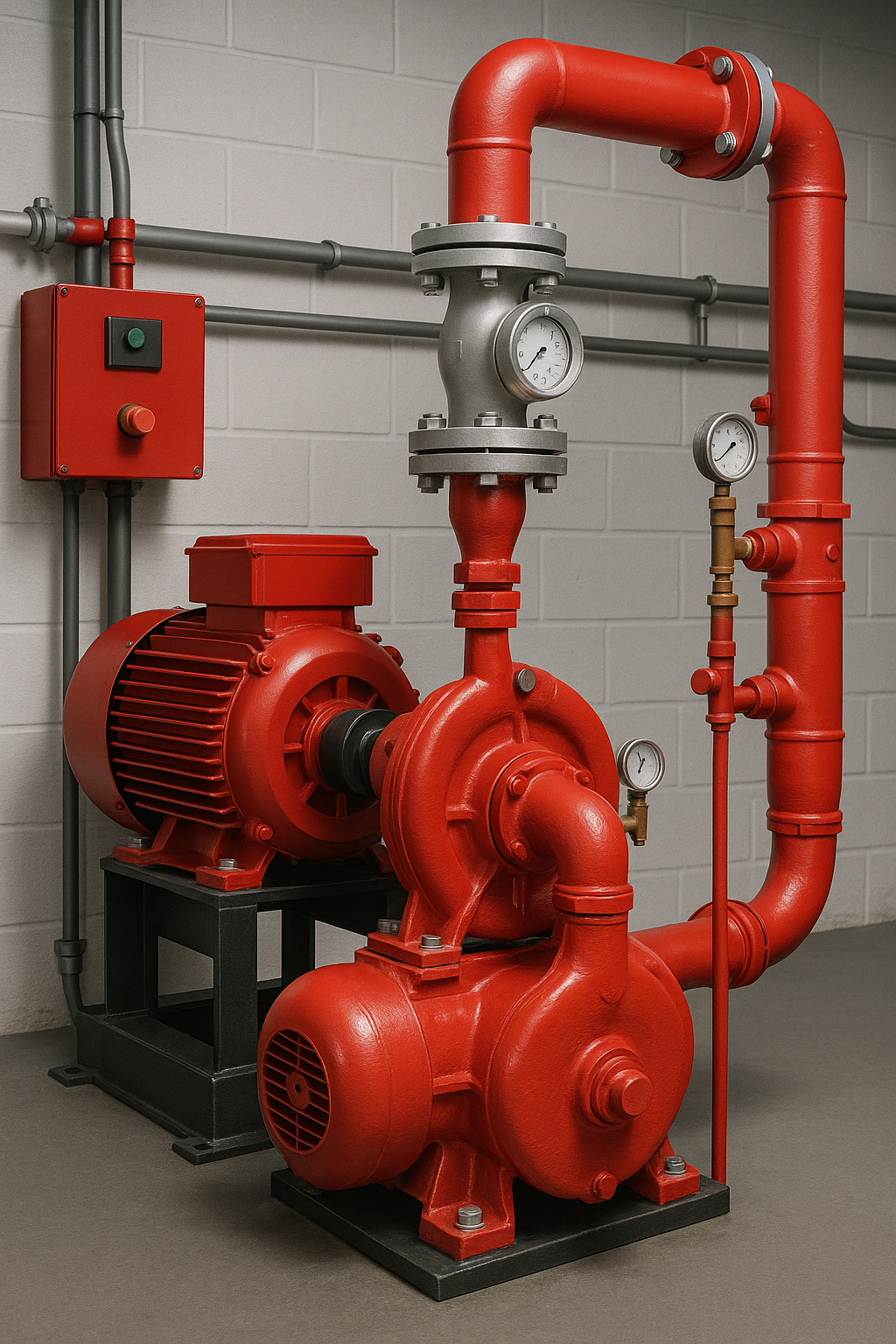 Illustration d’un système sprinkler industriel