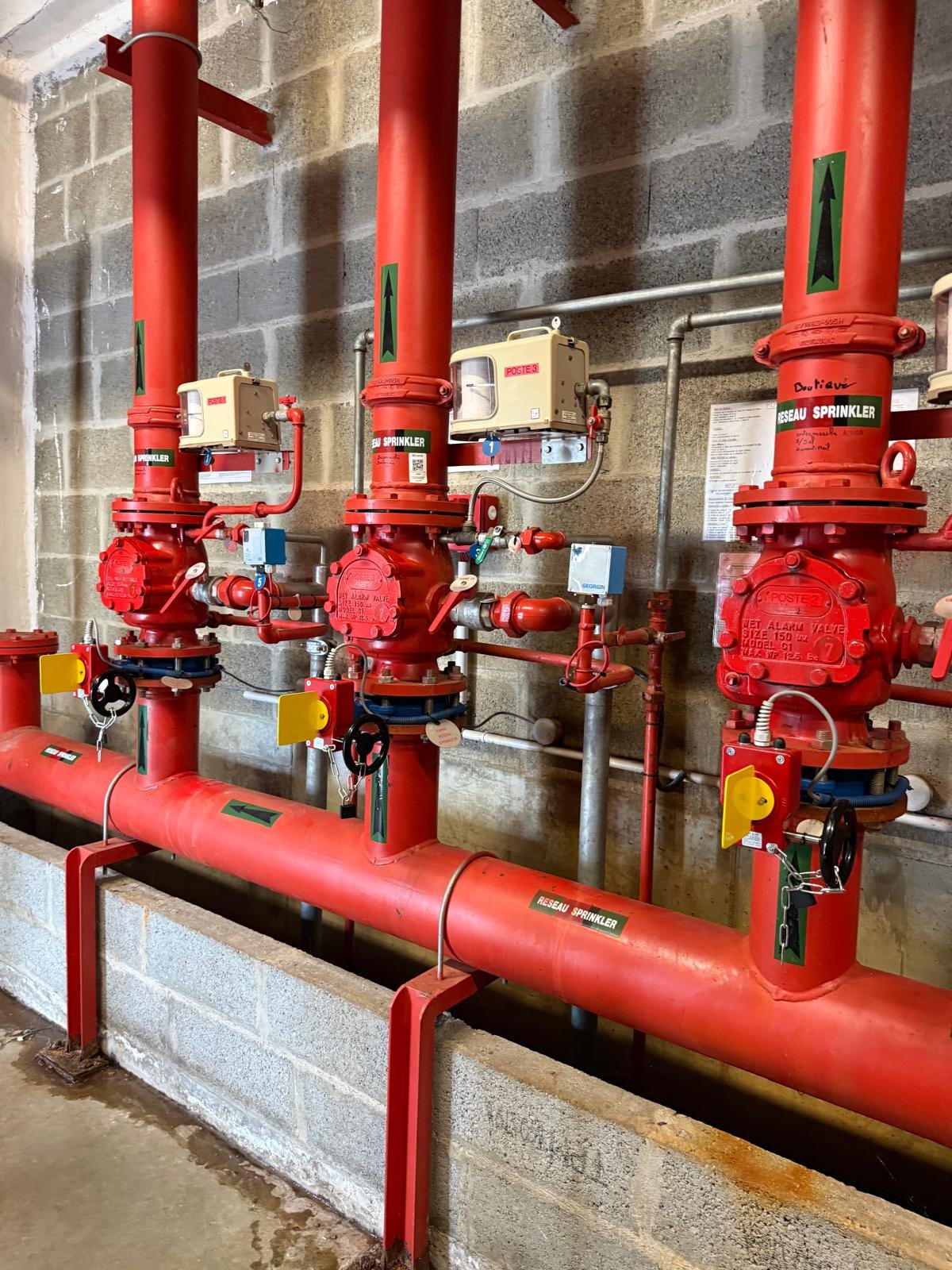 Installation sprinkler rénovée et conforme après révision trentenaire